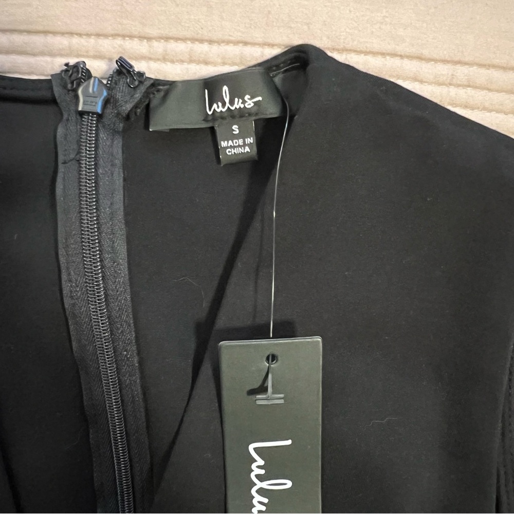 Lulu's Elegant Black Sleeveless Tulip Mini Dress - Picture 3 of 7
